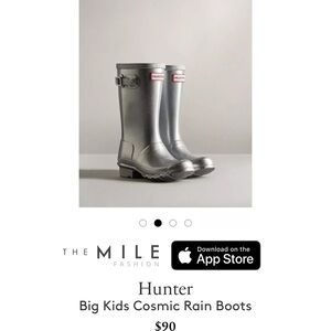 Hunter Metallic Gray Kids' Boots